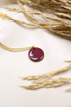 Load image into Gallery viewer, Hope Necklace - Maroon (Ceramic and Gold)
