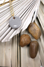 Load image into Gallery viewer, Hope Necklace - Dark Grey (Ceramic and Gold)
