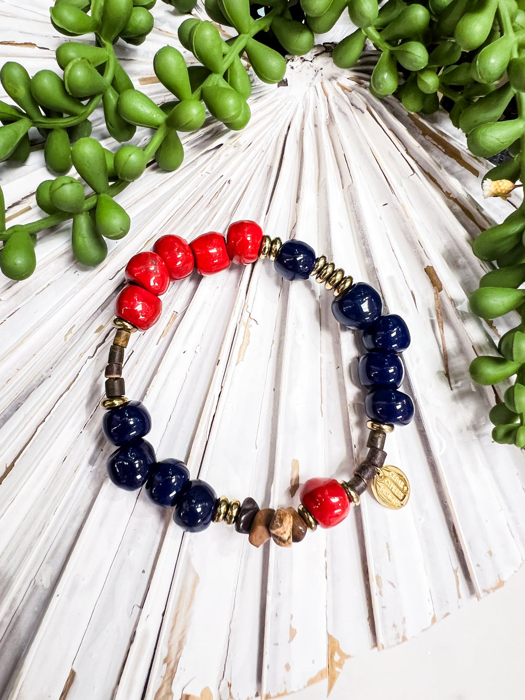 Tap Tap Bracelet - Red and Navy Game Day